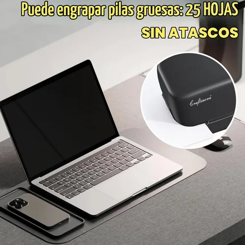Vista 4 de Engrapadora eléctrica, engrapadora automática de 25 hojas, incluye 2000 grapas y 1 removedor de grapas, sin atascos, profesional y oficina en casa