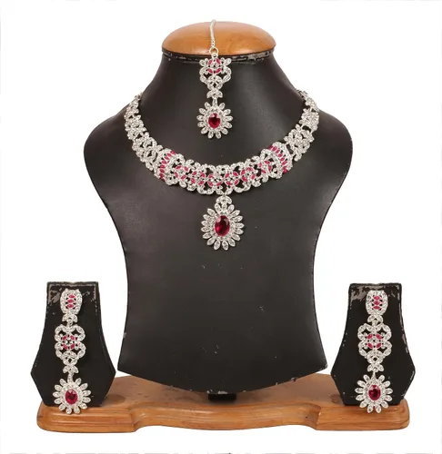 Vista 4 de Touchstone Indian Bollywood Bollywood Desire tradicional ilustre filigrana brillante diamantes de imitación aspecto encantador joyería de diseñador