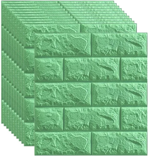Vista 7 de Melairya Paneles de pared 3D para decoración de paredes interiores, paneles de pared con textura de espuma 3D, 20 piezas de papel tapiz autoadhesivo