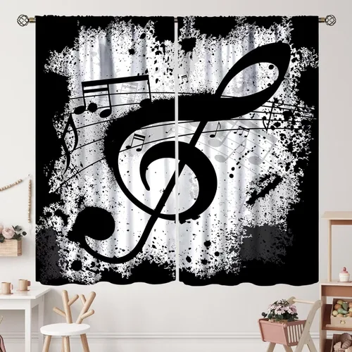 Vista 12 de Cortinas de jazz para mujer americana, estilo grunge, estilo grunge, con bolsillo para barra, para dormitorio, sala de estar, decoración