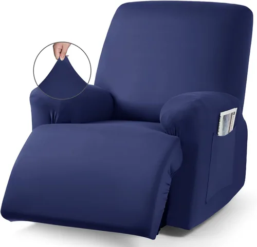 Vista 30 de TAOCOCO Sofá reclinable con funda de consola central, 4 piezas de tela de poliéster elástica, protector de muebles suave y lavable
