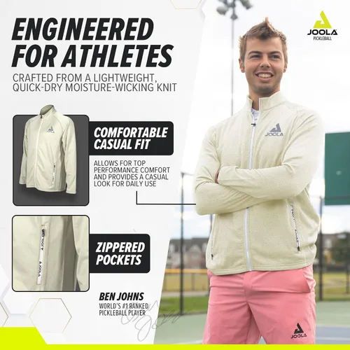 Vista 4 de JOOLA Ben Johns Victory - Chaqueta con cremallera completa para hombre