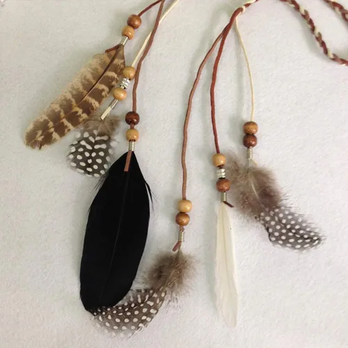 Vista 6 de Diadema de plumas hippie india boho aros de pelo borla bohemia tocado gorras para mujeres niñas niños diadema diadema diadema banda para el pelo