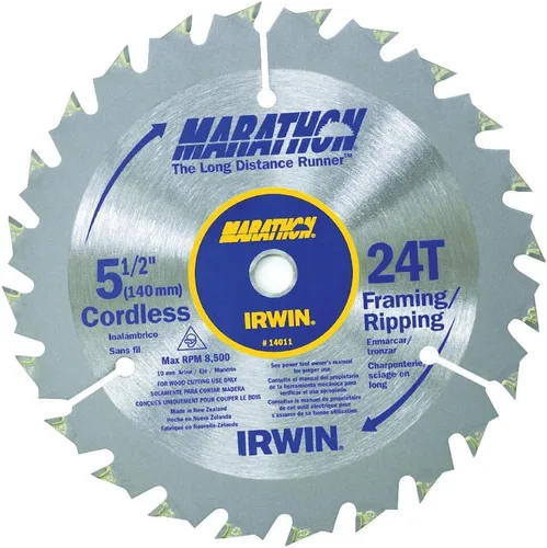 Vista 10 de IRWIN Tools MARATHON - Hoja de sierra circular inalámbrica de carburo, 6 1/2 pulgadas, 18T (14020)