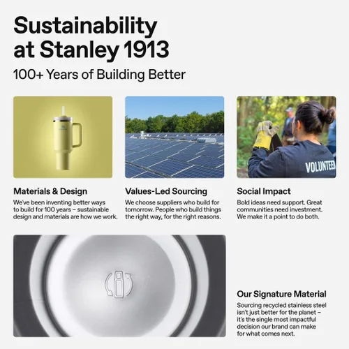 Vista 7 de Stanley Quick Flip GO - Botella de agua de 24 onzas Tapa con botón pulsador A prueba de fugas y empacable para viajes y deportes Acero