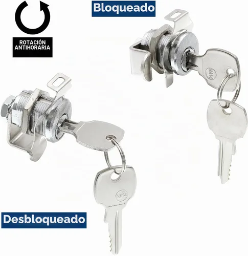 Vista 5 de Prime-Line Bloqueo de buzón, llave NA-14, níquel, rotación de 90° (1 juego)