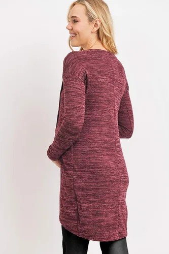 Vista 4 de HELLO MIZ Vestido túnica de maternidad de enfermería de punto de manga larga para mujer