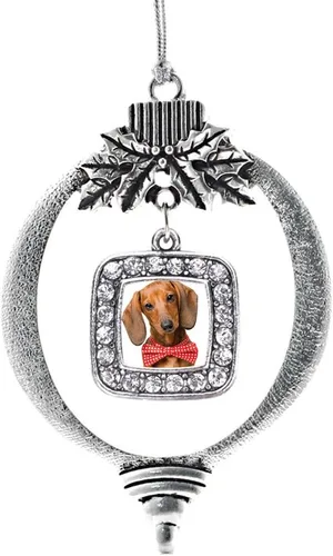 Vista 81 de Inspired Silver - Nana púrpura - Adorno de Navidad plateado - Adorno cuadrado para árbol de Navidad con circonita cúbica - Decoración colgante