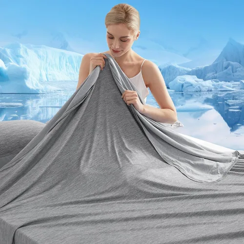 Vista 21 de Marchpower - Manta de enfriamiento para niños que duermen con calor, manta de lana fresca Arc-Chill con diseño de doble cara, fibra de enfriamiento