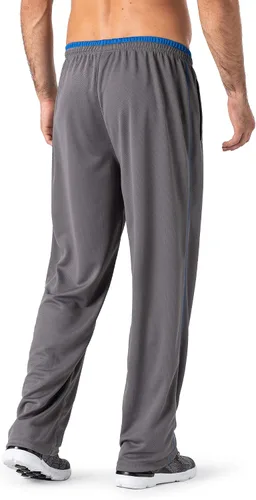 Vista 2 de Magnivit - Pantalones deportivos ligeros para hombre, ajuste holgado, parte inferior abierta, de malla, atléticos, con bolsillos con cremallera