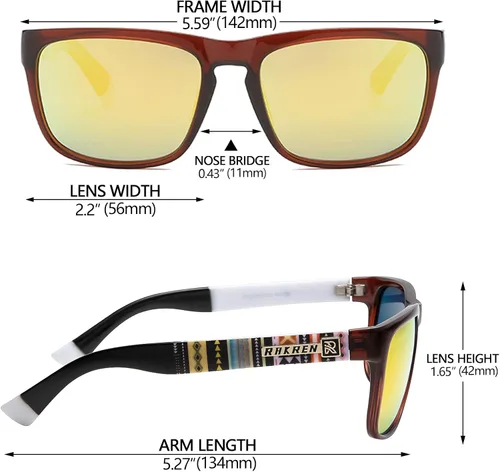 Vista 4 de Lentes de sol polarizados retro para hombres y mujeres, gafas de sol cuadradas para hombres, conducción deportiva, protección UV400