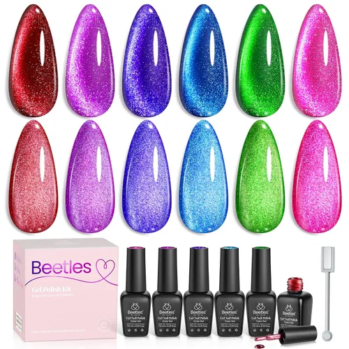 Vista 32 de beetles - Juego de esmaltes en gel color borgoña – Berry Merlot 6, ciruela, cereza, moca, rojo, otoño-invierno, morado oscuro, vino púrpura oscuro