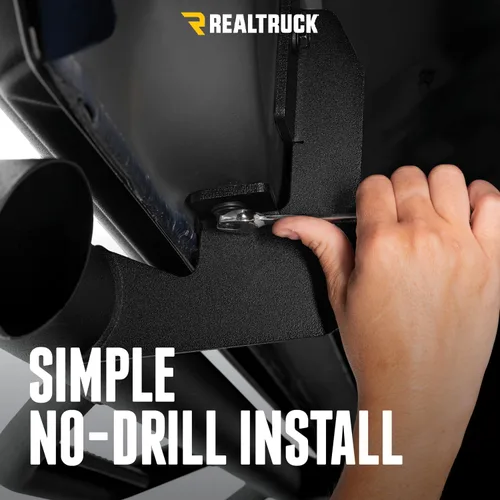 Vista 9 de RealTruck - Escalones Nerf para Silverado/Sierra Rueda a rueda con acceso a la cama, acero resistente, negro texturizado C9984RC-4-TX Negro