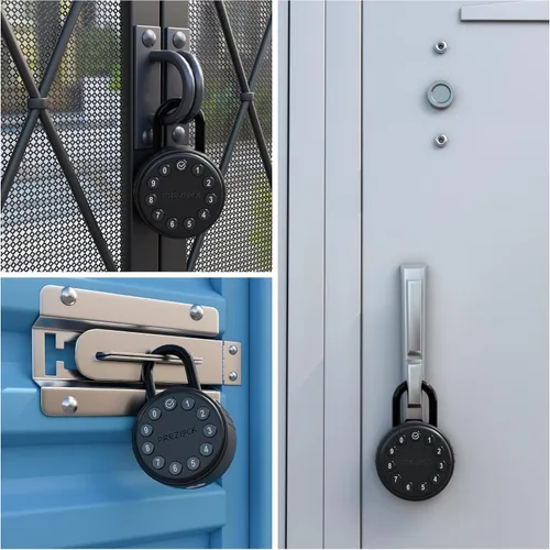 Vista 5 de Candado de combinación electrónica con llave de respaldo, Adecuado para uso al aire libre y de trabajo pesado, Resistente al agua, IP65 a prueba