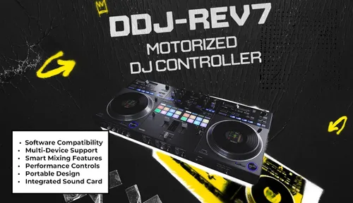 Vista 3 de Pioneer DJ DDJ-REV7 Controlador DJ profesional de 2 canales estilo rasguño