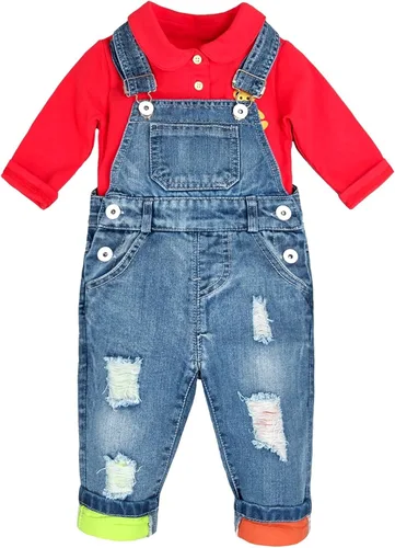 Vista 19 de Conjunto de pantalones de jean para bebés y niños pequeños