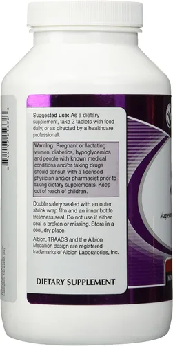 Vista 2 de Vitacost Quelated Magnesium - Albion Magnesio Glicinato Quelato Tamponado - 400 mg - 180 Tabletas