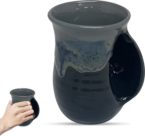Vista 20 de Clay in Motion - Taza calentadora de manos para diestros, diseño Ocean Tide Marea del Océano
