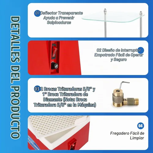 Vista 5 de Mxmoonant Amoladora de vitrales con brocas de amoladora de 5/8 pulgadas y 1 Rojo