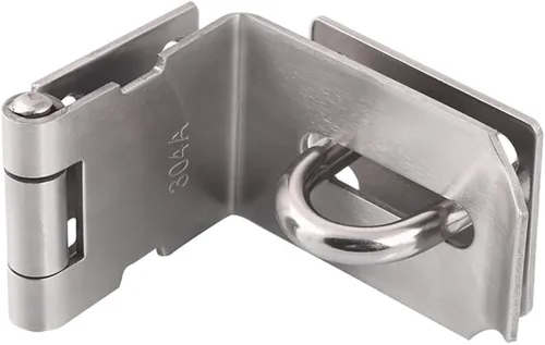 Vista 11 de HOWDIA Juego de Candado de Puerta de 4 Pulgadas con Pestillo de Bloqueo, Candado de Hasp de 90° con Tornillos y Candado de Acero Inoxidable