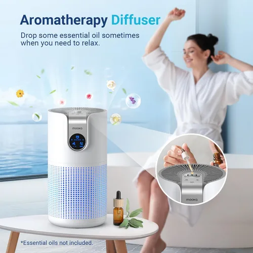 Vista 8 de Paquete de 2, purificadores de aire para habitación grande del hogar con aromaterapia