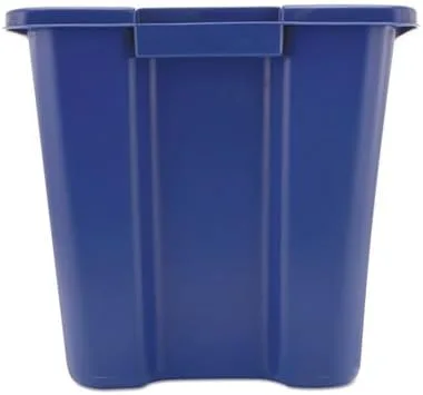 Vista 2 de Rubbermaid, 571473 - Papelera de reciclaje apilable, rectangular, polietileno, 14 galones, color azul