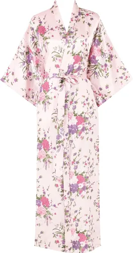 Vista 8 de Batas tipo kimono de satén para mujer, albornoces, pijamas, ropa de descanso, estampado floral