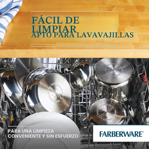 Vista 2 de Farberware Cacerola clásica de acero inoxidable con tapa, 1 cuarto de galón, plateado, 50000, 11.2"P x 6.3"An x 4.4"Al