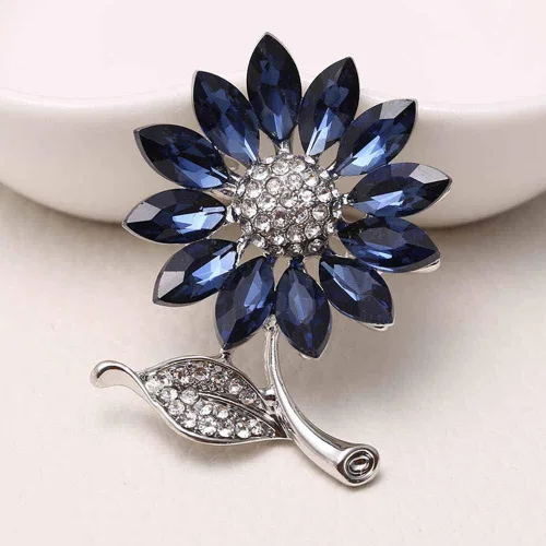 Vista 2 de Ezing Broche de cristal plateado plateado de 4 piezas de accesorios de ropa
