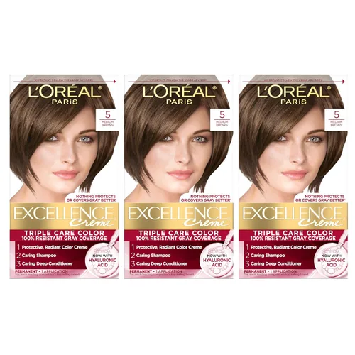 Vista 58 de L'Oreal Paris Excellence Crème Tinte Permanente para el Cabello, Color de Cabello de Triple Cuidado con Complejo Pro-Keratina para una Cobertura