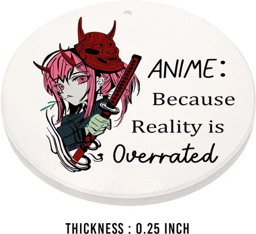 Vista 3 de Adorno de Navidad de anime, la realidad está sobrevalorada, divertido recuerdo navideño para colgar en el árbol de Navidad, regalo para amigos