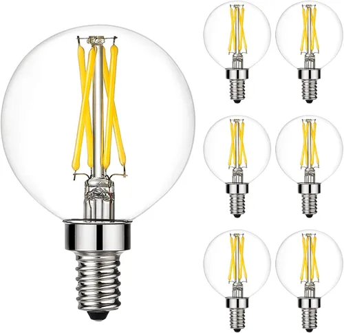 Vista 9 de LiteHistory E12 - Bombilla LED regulable g16.5 de 6 W, igual a 60 W, 600 lúmenes, AC120V E12, bombilla de candelabro de 60 W para candelabros 4w =