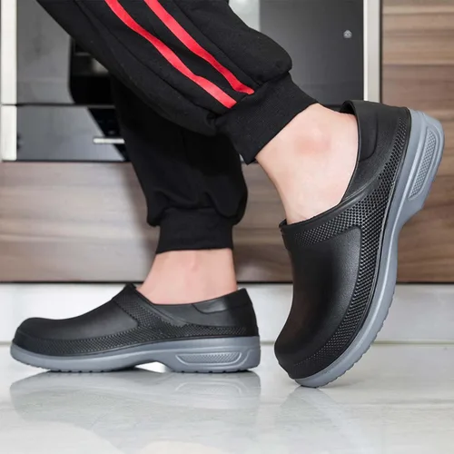 Vista 5 de Meidiastra Zapatos de chef antideslizantes e impermeables para hombre y mujer, zapatos de enfermera, zapatos de lluvia, zuecos de trabajo