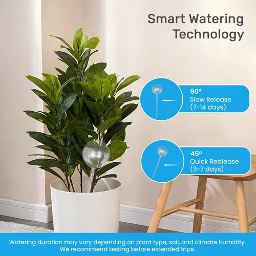 Vista 4 de Little Green Leaf Bombas de Riego Automáticas para Plantas, Insertos de Maceta de Riego Automático (Set de 10) Bombas de Plástico Transparente 6
