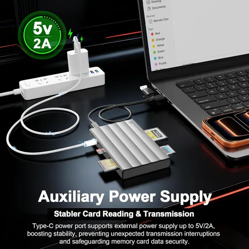 Vista 6 de CFexpress Lector de tarjetas tipo A/B, 4 en 1 UHS-II SD4.0 y lector de tarjetas Micro SD/TF de 10 Gbps USB 3.2 Gen 2 CFexpress tipo B/A adaptador
