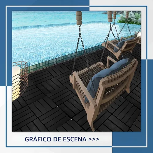 Vista 6 de Treela 48 azulejos de plástico entrelazados para terraza de patio de 12 x
