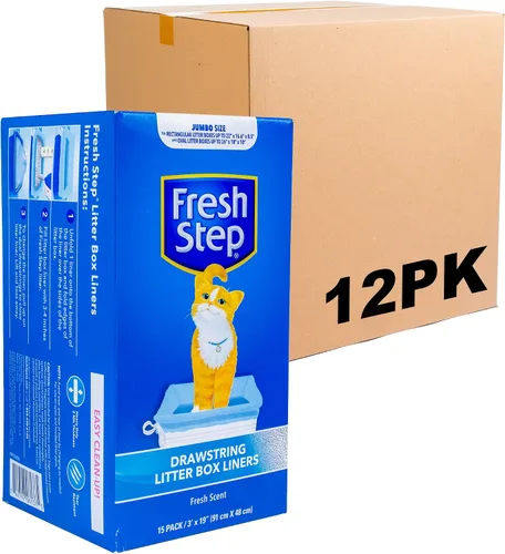 Vista 19 de Fresh Step Bolsas de arena para gatos con cordón, bolsas de arena perfumadas resistentes para sartenes ovaladas y rectangulares grandes, control