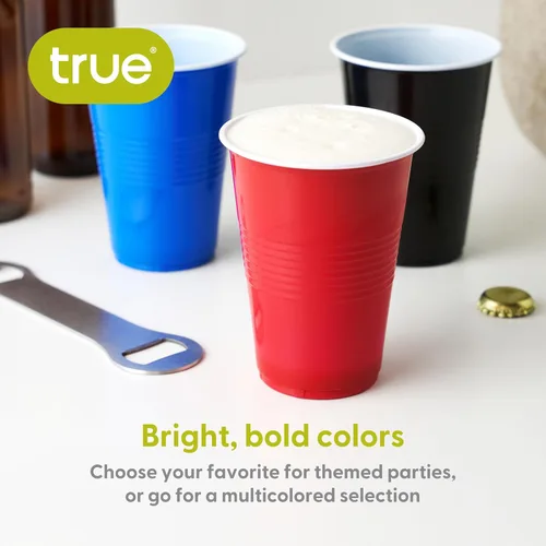 Vista 6 de TRUE Vasos de plástico para cócteles, refrescos, café helado, té helado, pong de cerveza, vasos desechables para fiesta de cumpleaños, noches