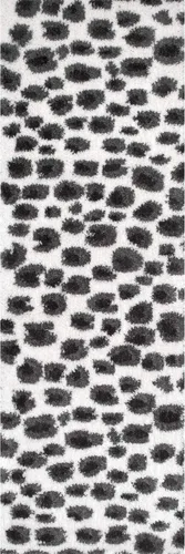 Vista 3 de nuLOOM Lennon Cozy Shag - Alfombra de pasillo de leopardo, 2 pies 8 pulgadas x 8 pies, beige