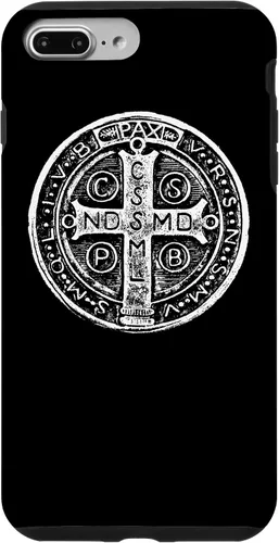 Vista 12 de Funda cristiana católica para iPhone 16 con medalla de San Benito de San Benito