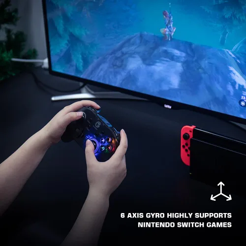 Vista 2 de GameSir Controlador de PC T4 Pro, controlador inalámbrico semitransparente para SwitchWindows PCiPhoneAndroid