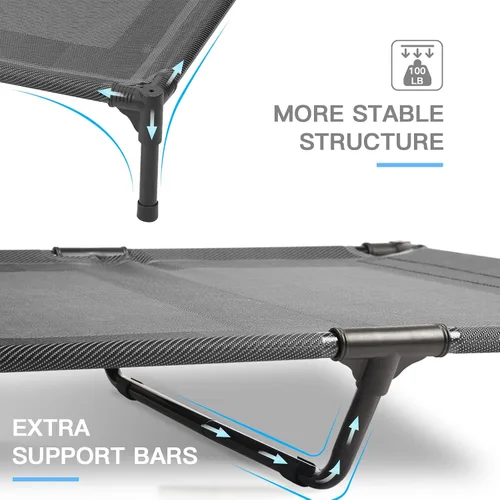 Vista 2 de suddus Cama elevada para perros medianos, cuna refrescante de doble soporte con malla Teslin, cama portátil impermeable para mascotas