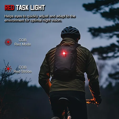 Vista 5 de Linterna EDC recargable Hopedone, linterna LED mini de 700 lúmenes con 8 modos, fuentes de luz duales, linterna magnética con clip, impermeable
