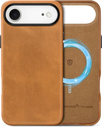 Vista 48 de SHIELDON Funda de piel auténtica para iPhone 17 de 6.3" 2025, color negro