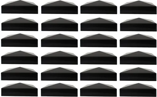 Vista 19 de Tapa para poste de valla de vinilo piramidal de plástico de 5 x 5 (5.000 in x 5.000 in), color negro o blanco, múltiples cantidades para postes