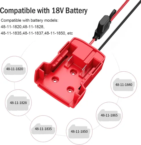 Vista 5 de Kzreect - Adaptador de rueda eléctrica compatible con batería Milwaukee de 18 V Connector Compatible with Fisher Price 12V Cars, 12AWG Wire, 40A