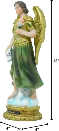 Vista 3 de Arcángel Gabriel figura religiosa de 12 pulgadas de alto, estatua de Arcángel Gabriel