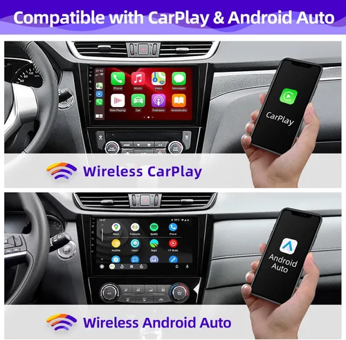 Vista 2 de Radio de coche Android compatible con Android Auto Carplay inalámbrico para Nissan Rogue X-Trail Qashqai 2014-2018 8core 1280X720 pantalla táctil