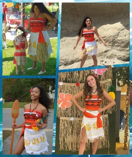 Vista 3 de Ainiel conjunto de disfraz para Cosplay con falda, collar para mujer y niñas