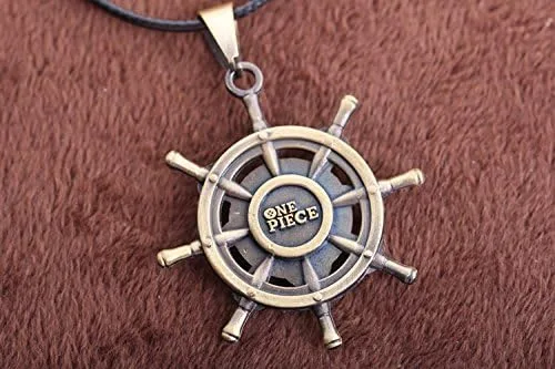 Vista 2 de Collar de una pieza con colgante de aleación de sombrero de paja de esqueleto Luffy, Metal